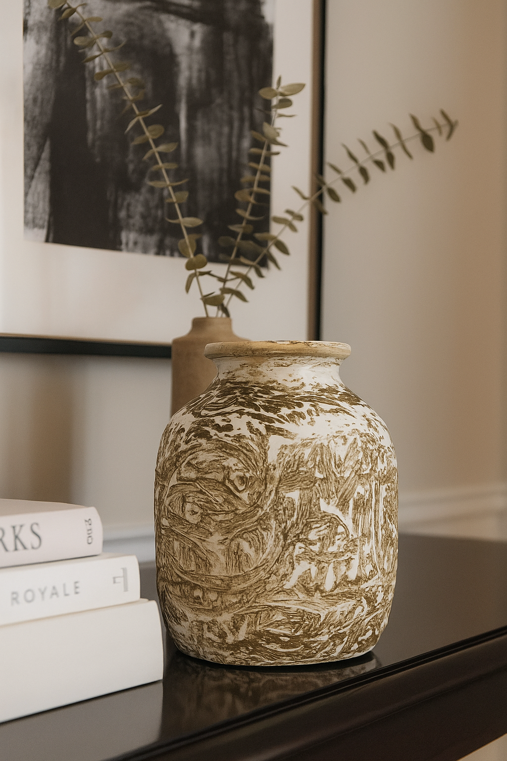 Whispering Grove Artisan Carved Vase