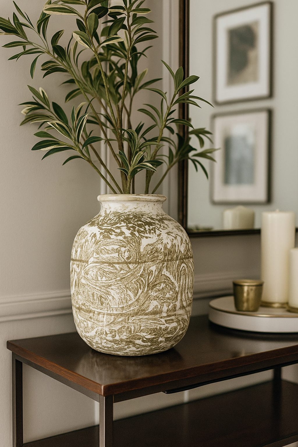 Whispering Grove Artisan Carved Vase