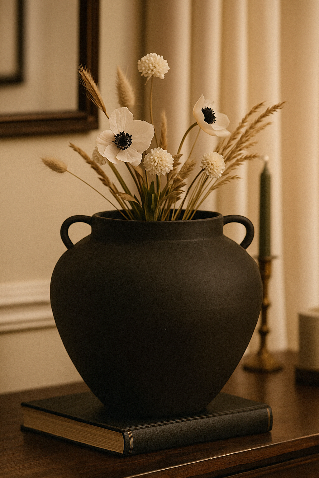 Noir Haven Handled Vase