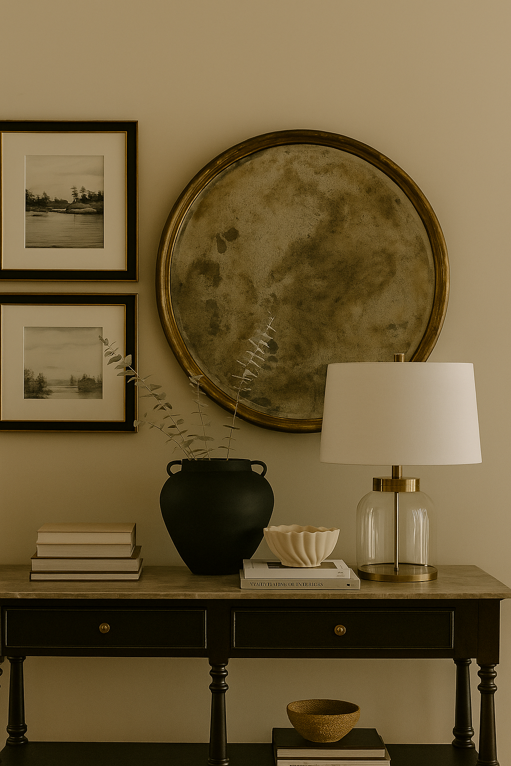 Noir Haven Handled Vase