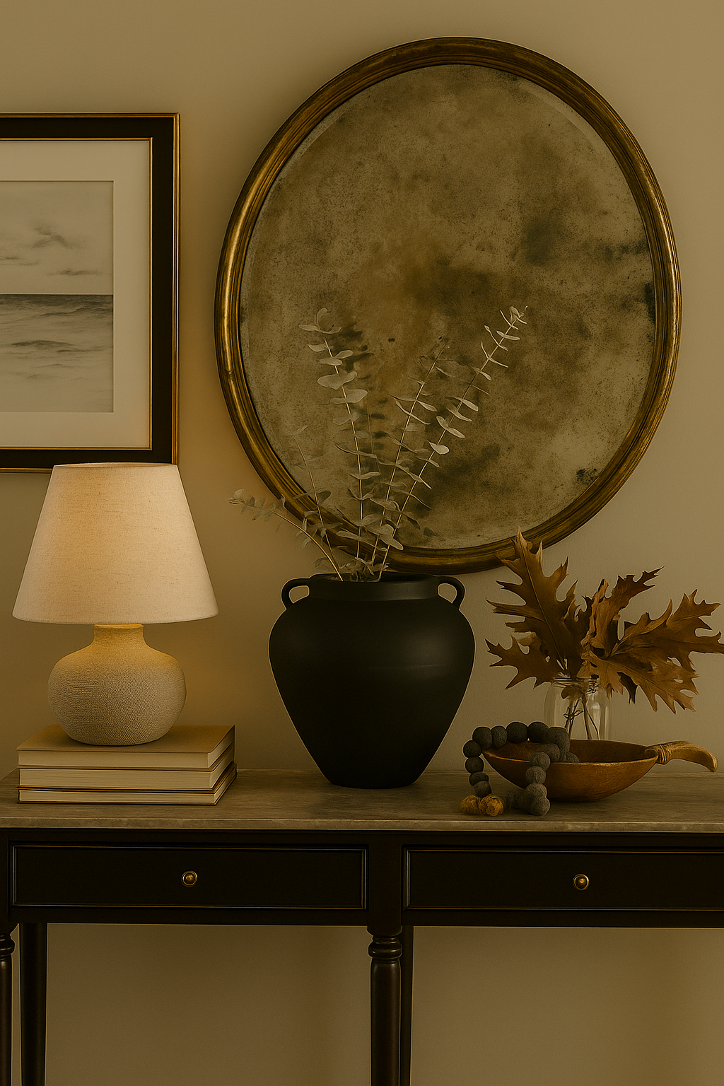 Noir Haven Handled Vase