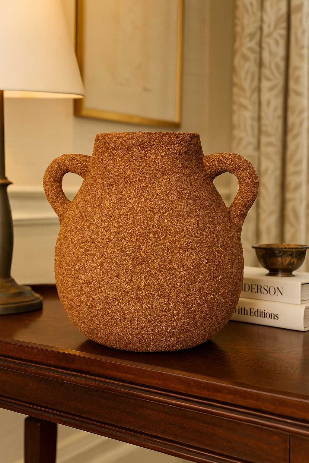 Terracotta Ember Rustic Handled Vase