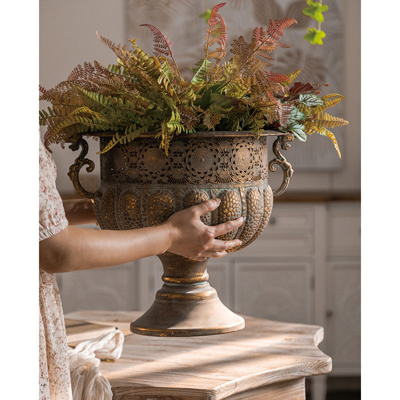 Regal Petal Antique Gold Vase