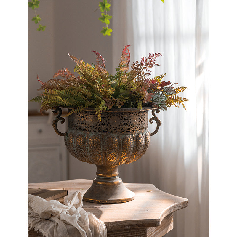 Regal Petal Antique Gold Vase