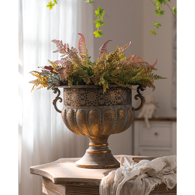 Regal Petal Antique Gold Vase