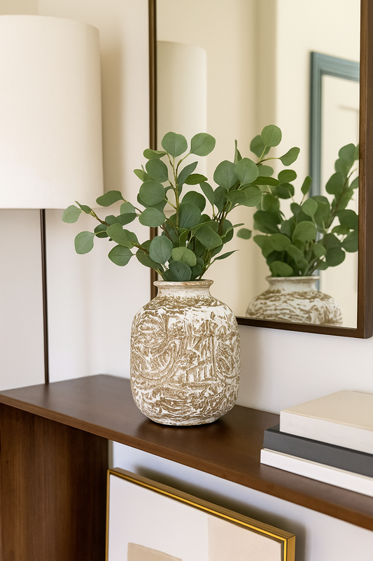 Whispering Grove Artisan Carved Vase