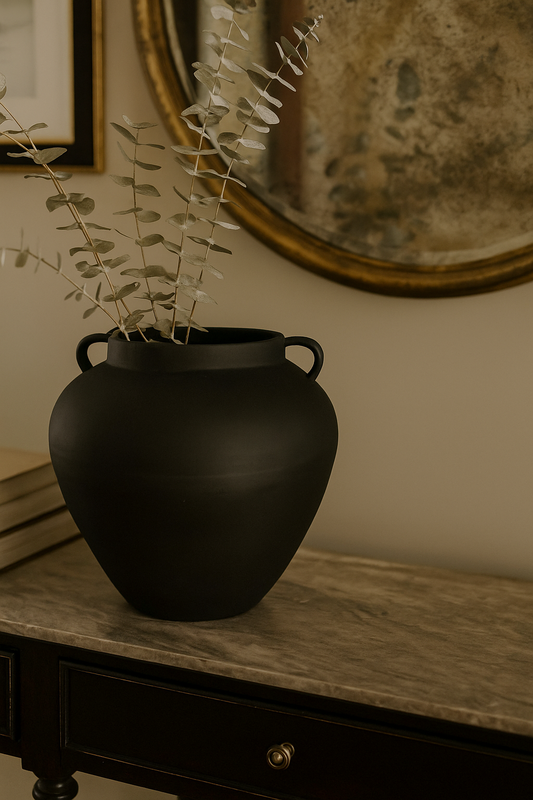Noir Haven Handled Vase