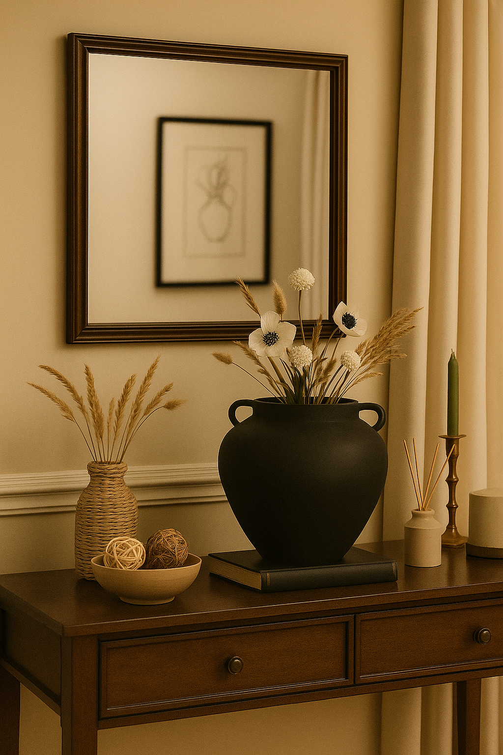 Noir Haven Handled Vase