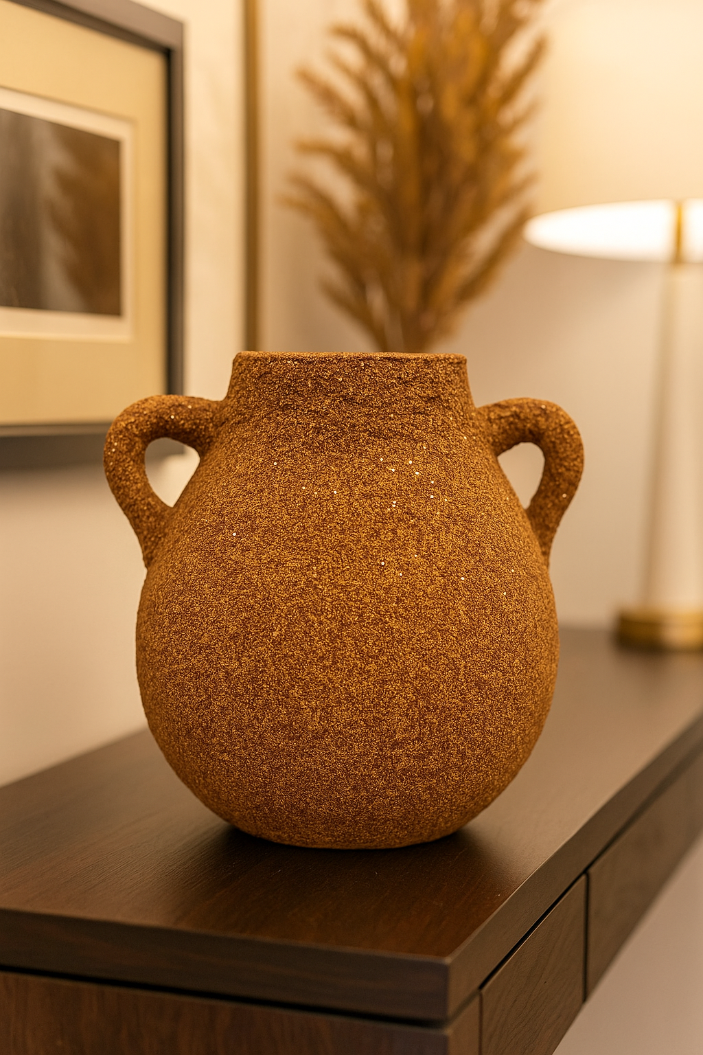 Terracotta Ember Rustic Handled Vase