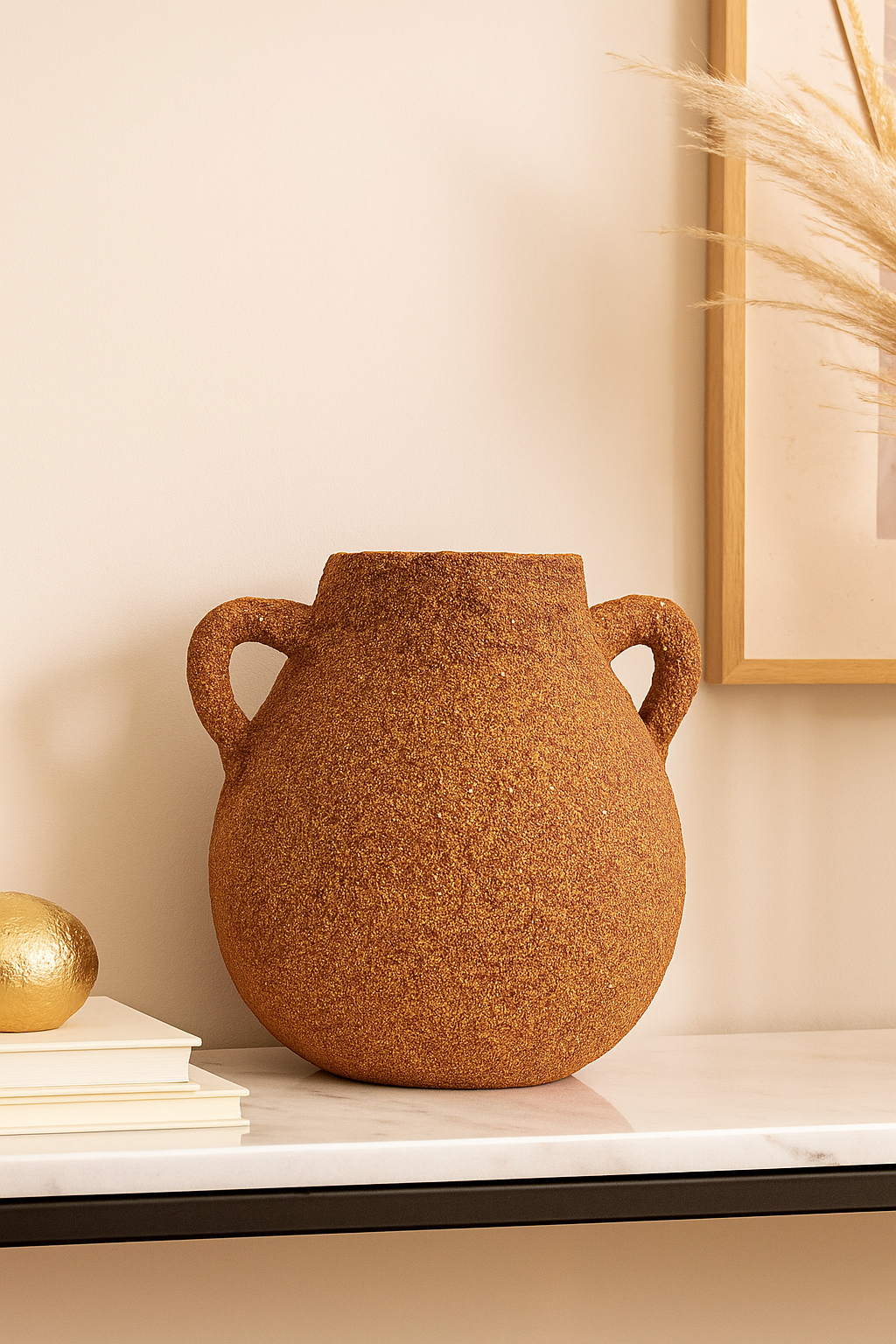 Terracotta Ember Rustic Handled Vase