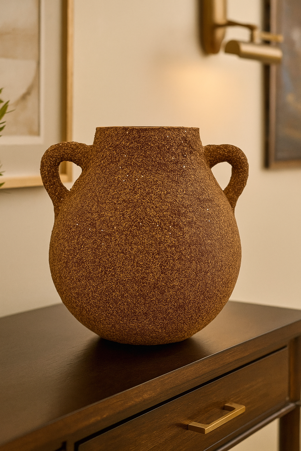 Terracotta Ember Rustic Handled Vase