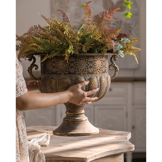 Regal Petal Antique Gold Vase