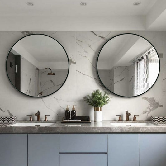 Noir Halo Round Wall Mirror