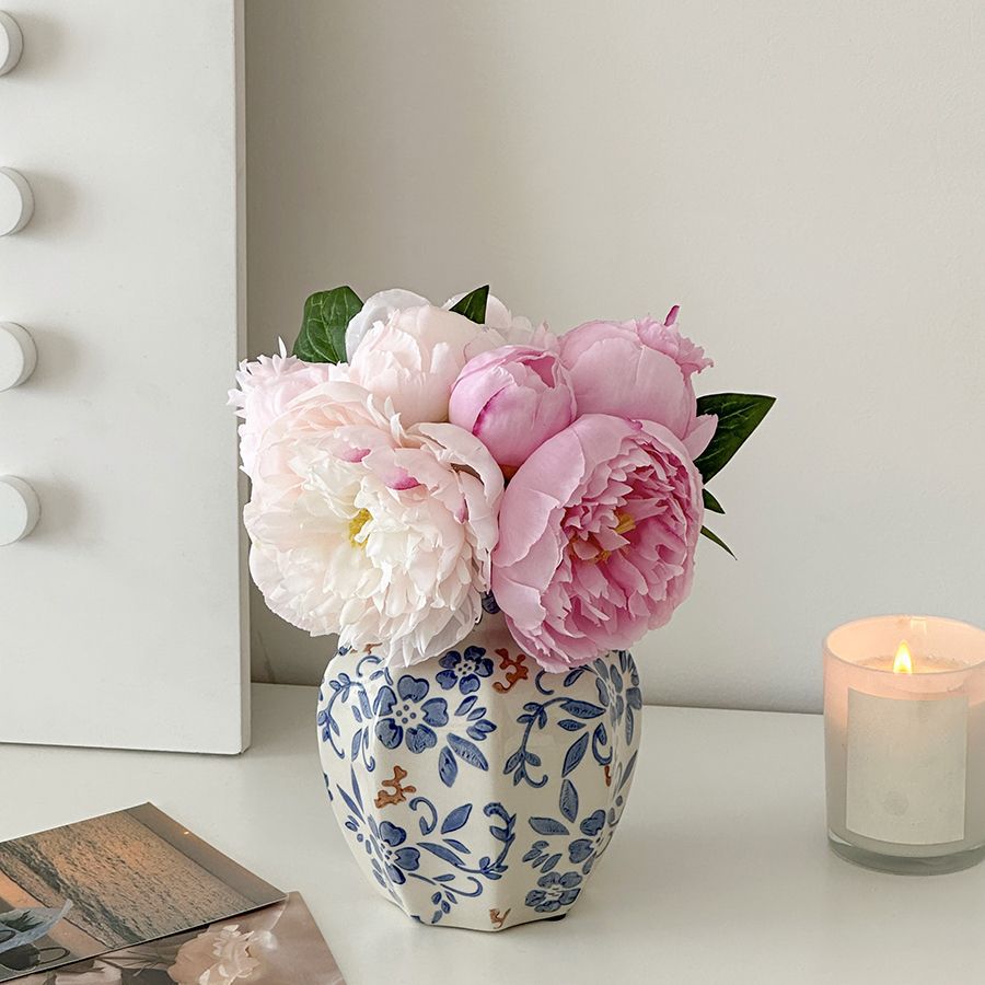 Peony Reverence Blue & White Porcelain