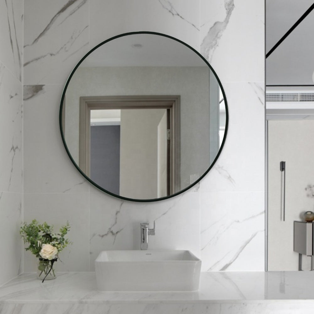 Noir Halo Round Wall Mirror