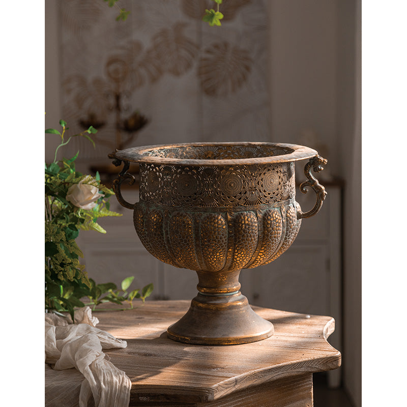 Regal Petal Antique Gold Vase