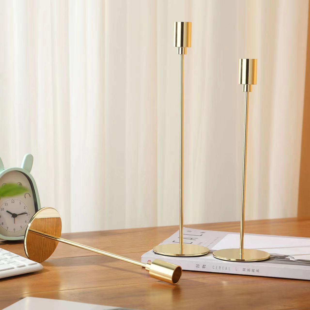 Gilded Stem Candle Holder