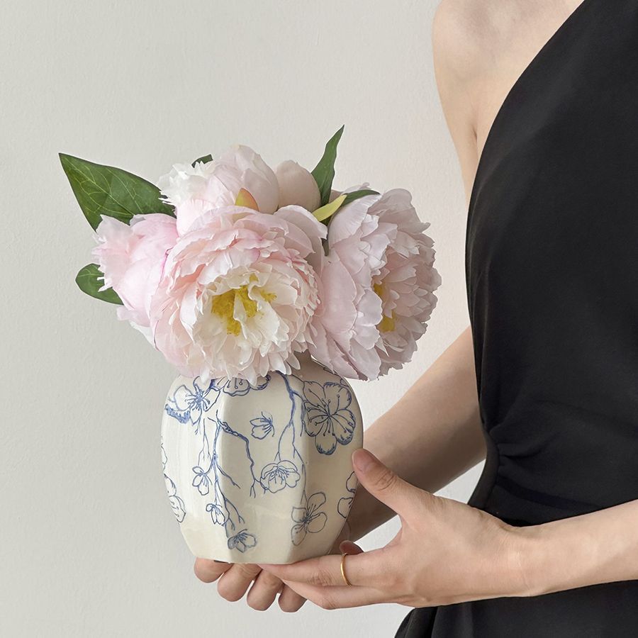 Peony Reverence Blue & White Porcelain