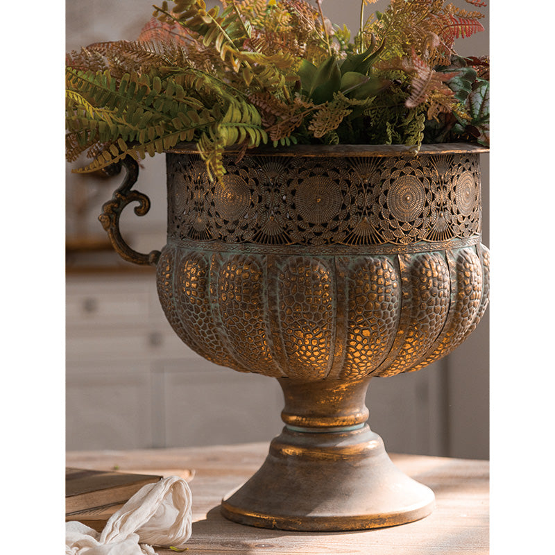 Regal Petal Antique Gold Vase
