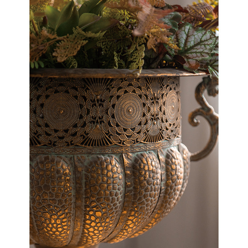 Regal Petal Antique Gold Vase