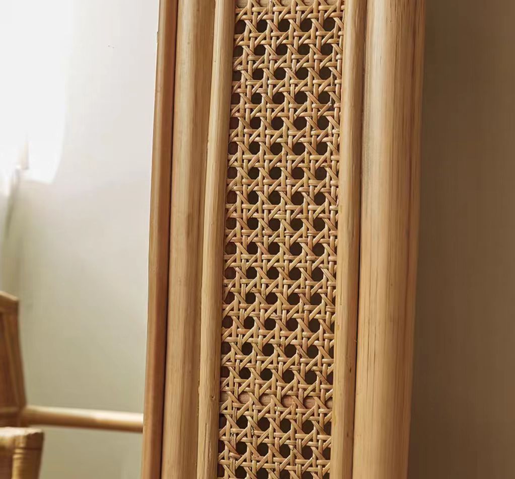 Solstice Weave Rattan Floor Mirror